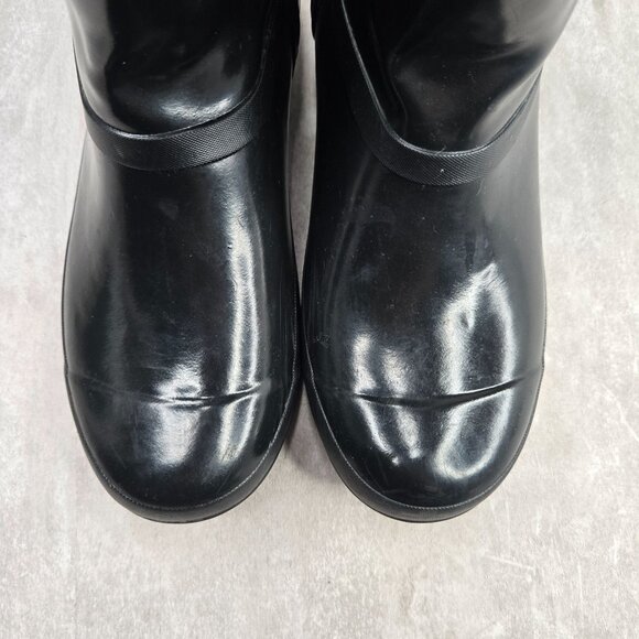 Sperry Rain Boots Black Rubber Fleece Lined Outdoor Equestrian Midcalf Size 7 - Picture 11 of 12